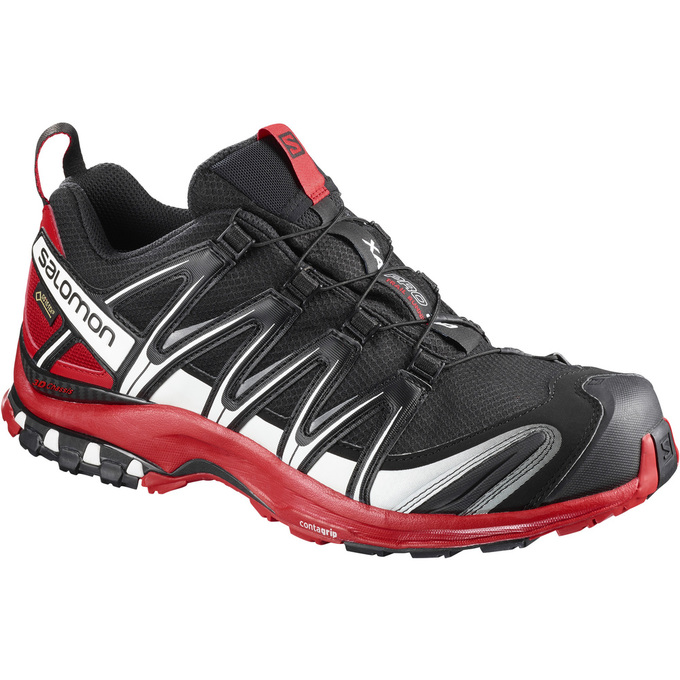 Salomon Singapore Mens Trail Running Shoes - XA PRO 3D GTX® Black/Red | 09134-IMOZ